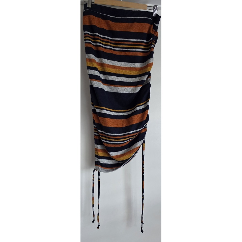 Almost Famous Two-Piece Skirt Set XL Striped Mock-Neck Long Sleeve Retro